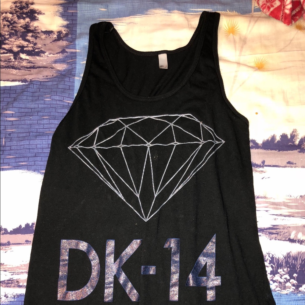 Black Printed Tank Top